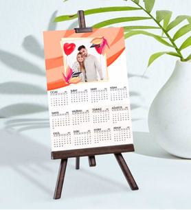 BK Gift Kişiye Özel 15x21 cm Fotoğraf Kartlı Şövaleli 2024 Takvim -1 (Beyaz)