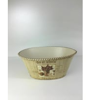 GİZHOME OVAL METAL DEKORATİF KOVA SAKSI KÜÇÜK BOY