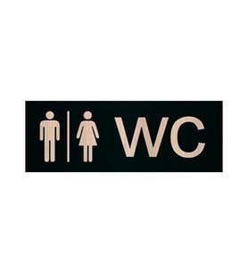 Wc Yönlendirme Yazısı Siyah Ahşap