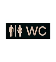 Wc Yönlendirme Yazısı Siyah Ahşap