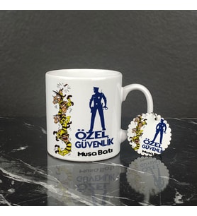 Özel Güvenlik Kupa Bardak ve Anahtarlık Set