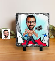 BK Gift Kişiye Özel Bruce Lee Karikatürlü Dekoratif Doğal Taş