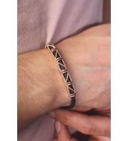 Siyah Taşlı Gümüş Bileklik inlove Gümüş Unisex Bileklik