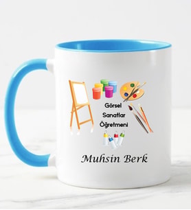 Görsel Sanatlar Öğretmeni Kupa Bardağı Mavi