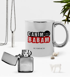 BK Gift Kişiye Özel Canım Babam Krom Kupa Benzinli Çakmak Kolye Seti-6 (Model 1)