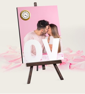 BK Gift Kişiye Özel Fotoğraflı Şovaleli Masa Saati  1