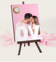 BK Gift Kişiye Özel Fotoğraflı Şovaleli Masa Saati  1