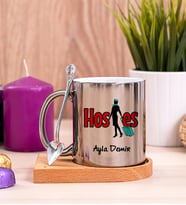 Hostes Ahşap Altlıklı Silver Kupa Bardak