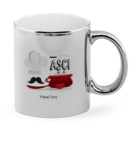 BK Gift Kişiye Özel Mesleki Aşçı Krom Kupa Bardak  2