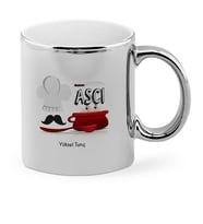 BK Gift Kişiye Özel Mesleki Aşçı Krom Kupa Bardak  2