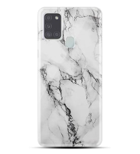 Kılıfland Samsung Galaxy A21S Kılıf Silikon Resimli Kapak Fragile White Marble Mermer Stok 1103