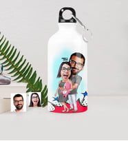 BK Gift Kişiye Özel Bebek Bekliyoruz Karikatürlü Metal Suluk 500 Ml