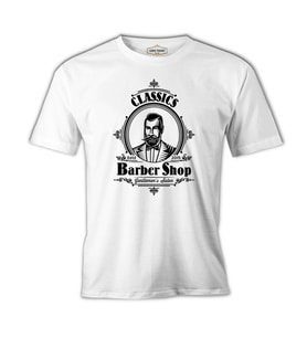 Barber Shop Beyaz Erkek Tshirt