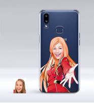 BK Gift Kişiye Özel Bayan Karikatürlü Samsung Galaxy A10s İnce Şeffaf Silikon Telefon Kapağı-34 (Beyaz)