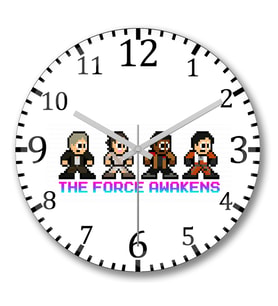 The Force Awakens Bits Duvar Saati Bombeli Gercek Cam
