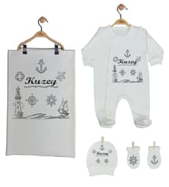Pia Baby Gl 1928-03 İsme Özel Battaniyeli Tulum Set