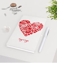 BK Gift Kişiye Özel Sevgililer Günü Beyaz Defter Kalem Seti-49