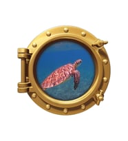Renkselart Gemi, Denizalti, Pencere, Deniz Kaplumbağasi Duvar Sticker-259