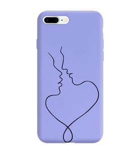 Iphone 7 Plus Çizgi Tasarımlı Mor Lansman Telefon Kılıfı