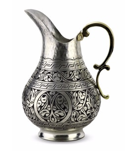 Keski İşlemeli Kalaylı Bakır Sürahi