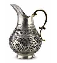 Keski İşlemeli Kalaylı Bakır Sürahi