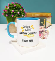 Doğum Günün Kutlu Olsun Tasarımlı Doğum Günü Hediyesi Kupa Bardak Mavi