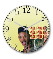 Fade Will Smith Duvar Saati Bombeli Gercek Cam