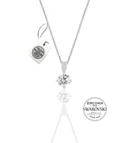 Söğütlü Silver Gümüş Swarovski tek taş kolye