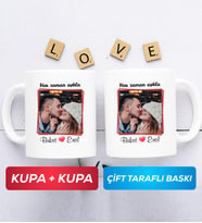 İkili Sevgiliye Sevgililer Günü Hediyesi 9 Kupa Bardak Beyaz