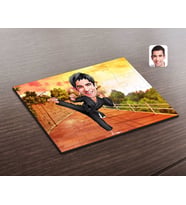 BK Gift Kişiye Özel Erkek Karateci Karikatürlü Ahşap Puzzle-1