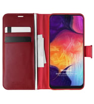 Microsonic Samsung Galaxy A50 Kılıf Delux Leather Wallet Kırmızı