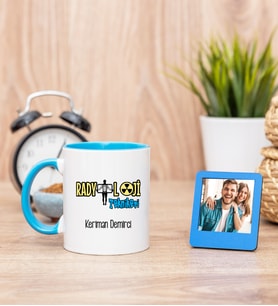 Radyoloji Teknikeri Mavi Kupa Bardak ve Mavi Mini Fotoğraf Çerçevesi