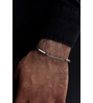 Erkek Kral Gümüş Bileklik Künye 2,8mm Özel Tasarım Silindir Parçalı 6018621039006