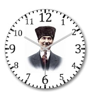 Atatürk5 Duvar Saati Bombeli Gercek Cam