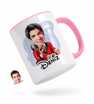 BK Gift Kişiye Özel Erkek Patron Karikatürlü Pembe Kupa Bardak-2