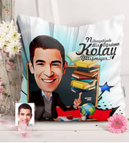 BK Gift Kişiye Özel Bay Öğretmen Karikatürlü  Yastık  2