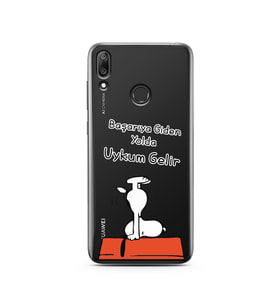 Snoopy Tasarımlı Süper Şeffaf Silikon Telefon Kılıfı Huawei Y7 2019