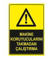 MIGNATIS - Makine Koruyucularını Takmadan Çalıştırma Levhası - Sac Malzeme 25x35cm