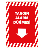 MIGNATIS - Yangın Alarm Düğmesi Aşağı Ok Levhası - Sac Malzeme 25x35cm