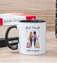 Best Friends İki İsimli Siyah Kupa Bardak