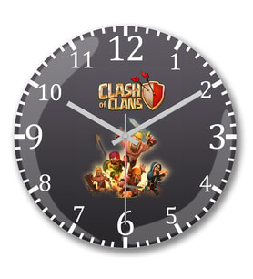 Clash of Clans Infinite War Duvar Saati Bombeli Gercek Cam