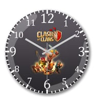 Clash of Clans Infinite War Duvar Saati Bombeli Gercek Cam