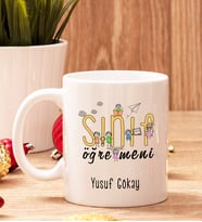 Sınıf Öğretmenine Hediye Beyaz Kupa Bardak