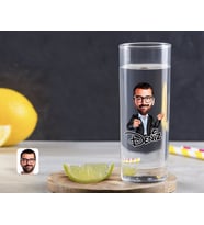 BK Gift Kişiye Özel Renkli Baskılı Erkek Karikatürlü Vodka Bardağı-50 (Beyaz)