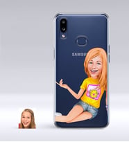 BK Gift Kişiye Özel Bayan Karikatürlü Samsung Galaxy A10s İnce Şeffaf Silikon Telefon Kapağı-42 (Beyaz)
