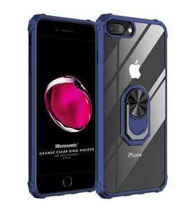 Microsonic Apple iPhone 7 Plus Kılıf Grande Clear Ring Holder Lacivert