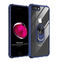 Microsonic Apple iPhone 7 Plus Kılıf Grande Clear Ring Holder Lacivert