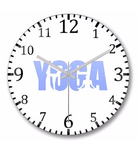 Yoga Logo  Duvar Saati Bombeli Gercek Cam