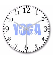Yoga Logo  Duvar Saati Bombeli Gercek Cam