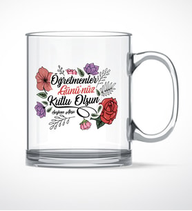 BK Gift Kişiye Özel Öğretmenler Gününüz Kutlu Olsun Cam Kupa Bardak - 5